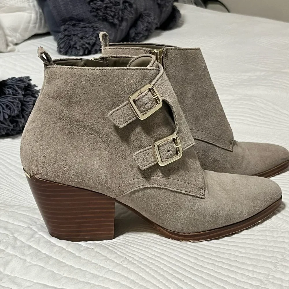 Michael Kors Gray Suede Loni Ankle Booties (7)